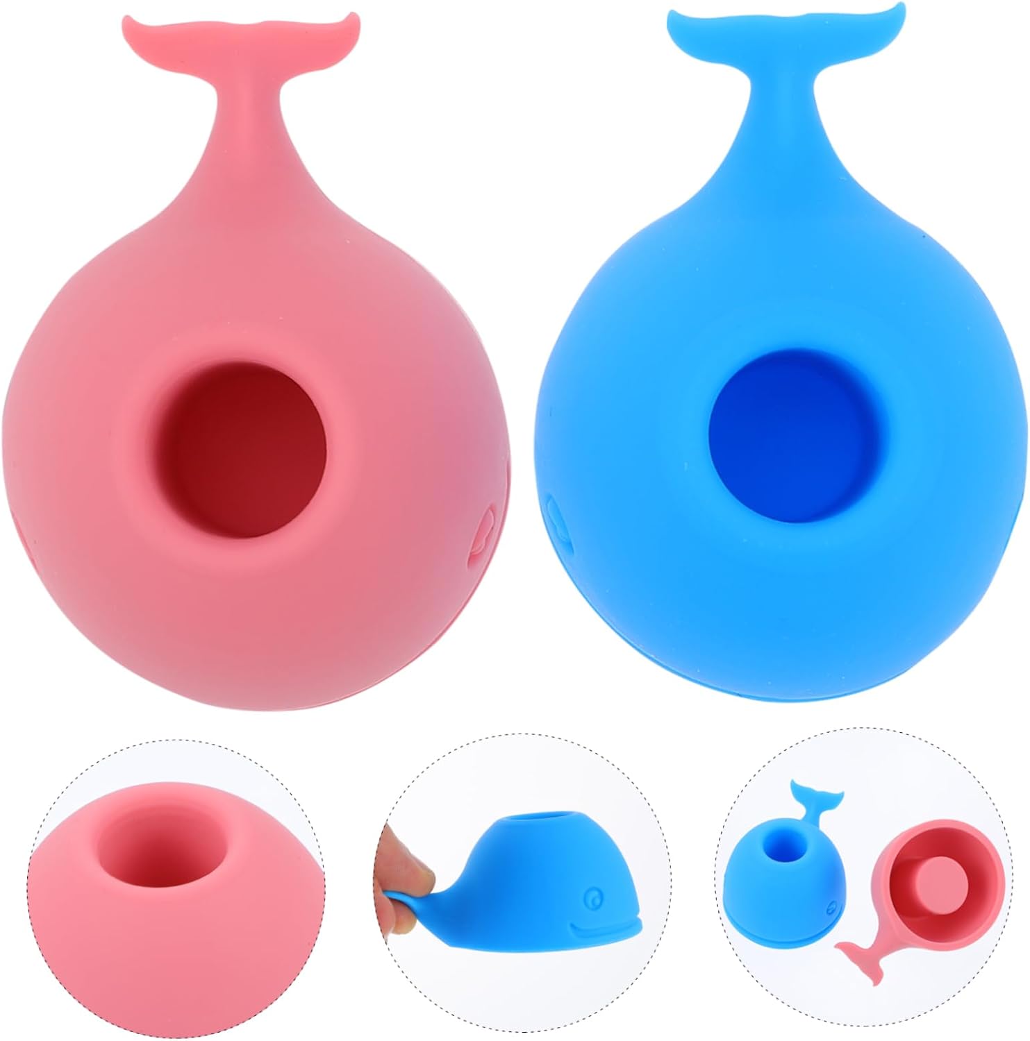 Alipis 2-Piece Blue Toothbrush Holder with Whales