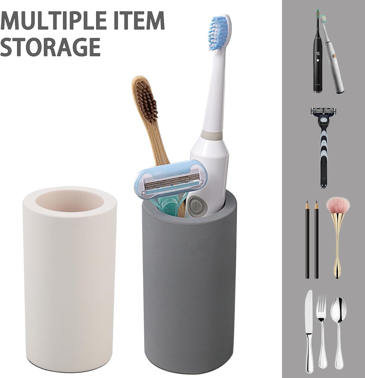 Coengwui Diatomite Toothbrush Holder Dark Grey 43