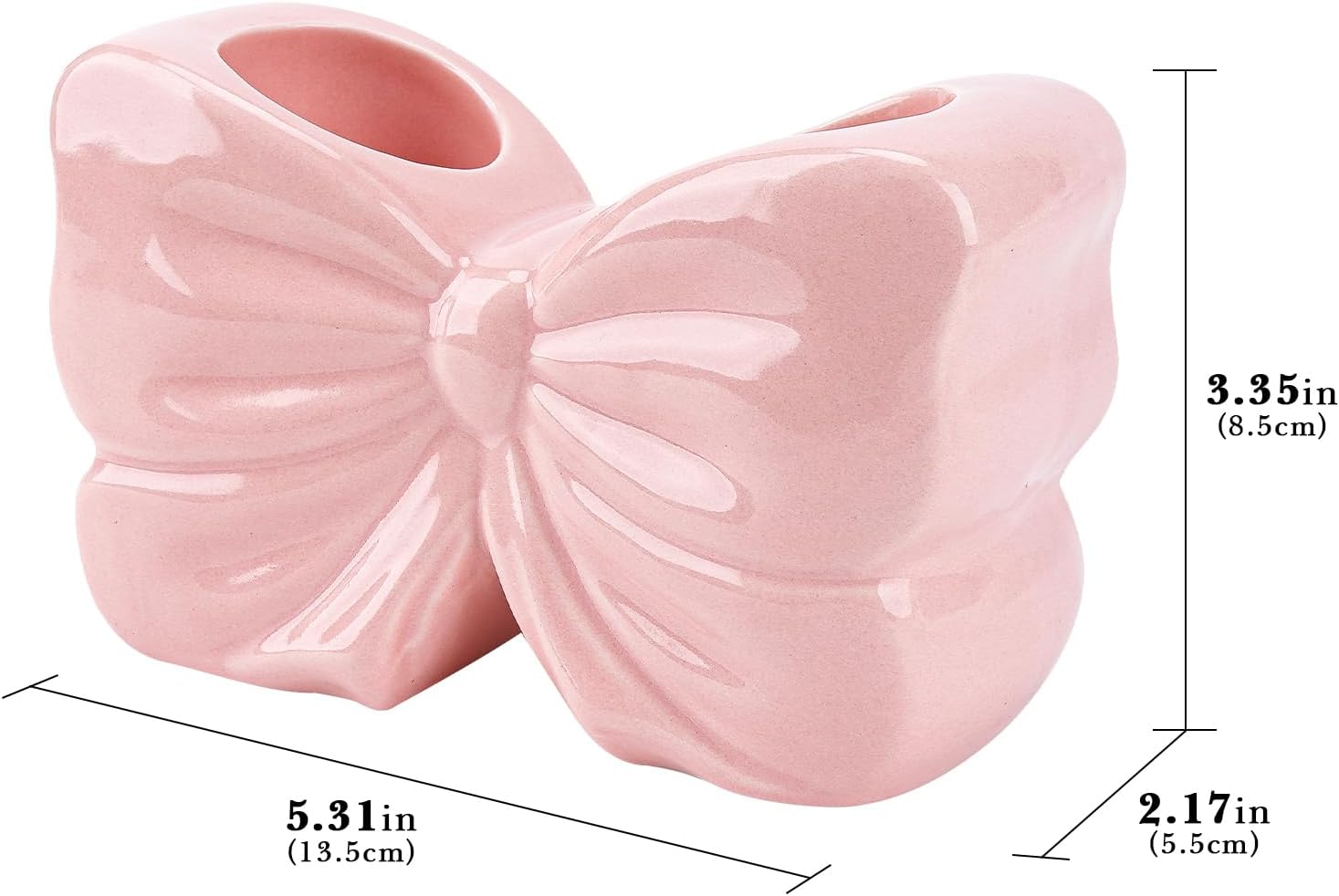 Cute Pink Ceramic Toothbrush Holder Toothpaste Organizer