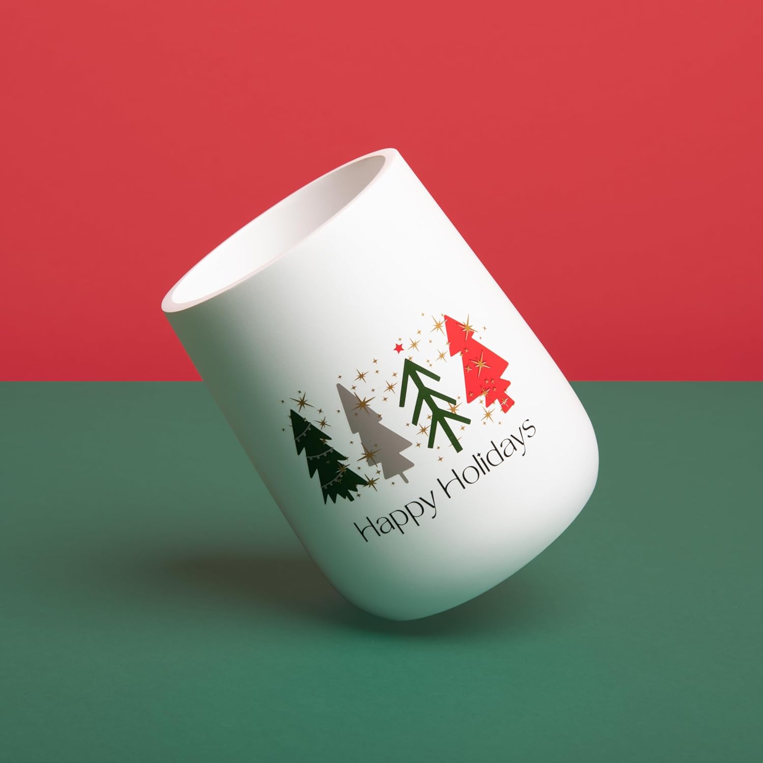 Essentra Home Matte White Christmas Toothbrush Holder
