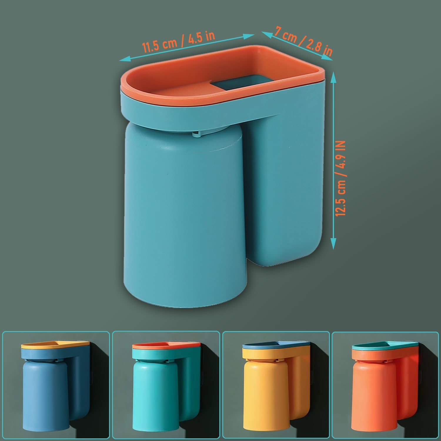 Buyscoole-in- Toothbrush Mouthwash Holder GreenYellow