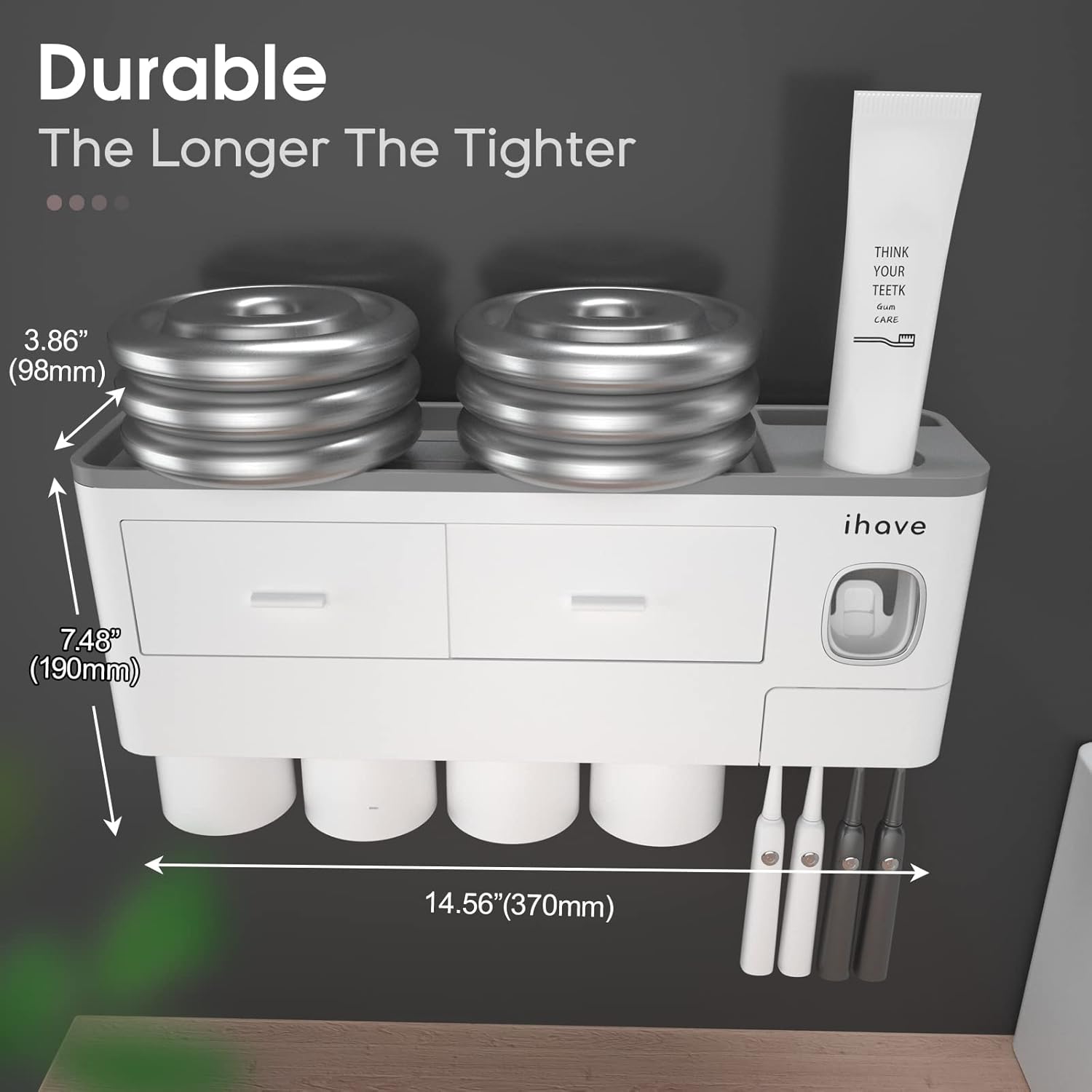 Big Choice 4 Cups Toothbrush Holders White - iHave