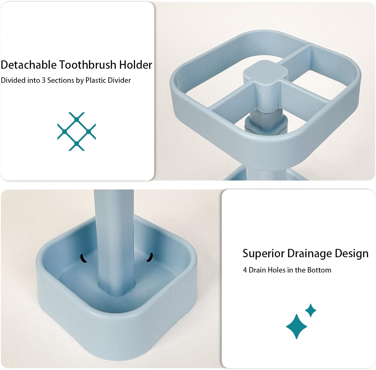 Premium Toothbrush Holder with Cup Divider