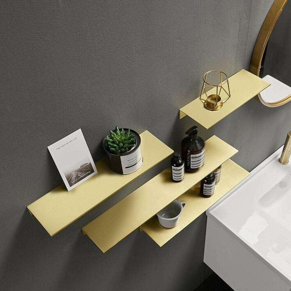 Precision-Engineered LKOP Gold Brass Wall-Mounted Bathroom Organizer
