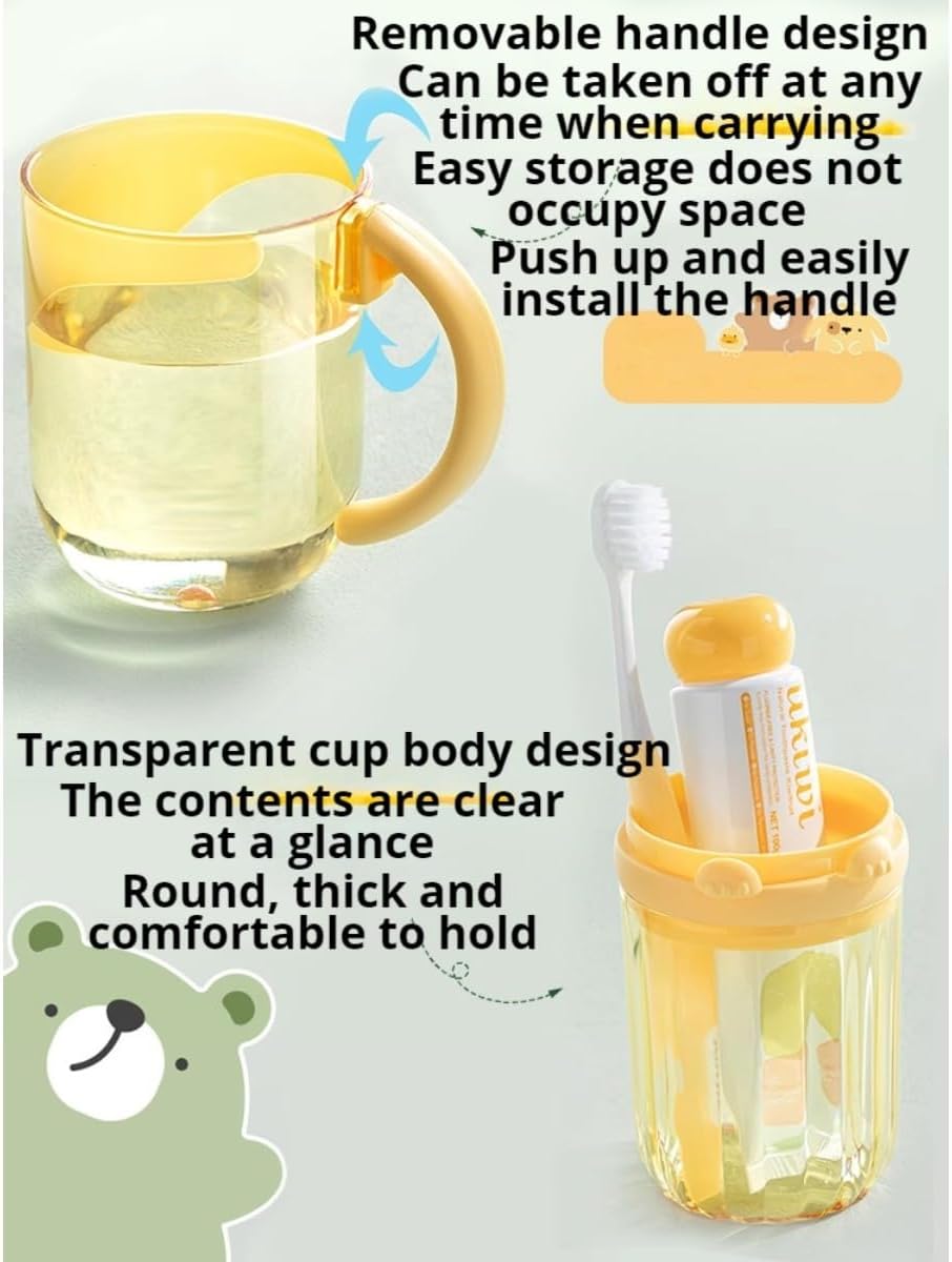 Cute Kids Toothbrush Holder with Travel Cup Green Design