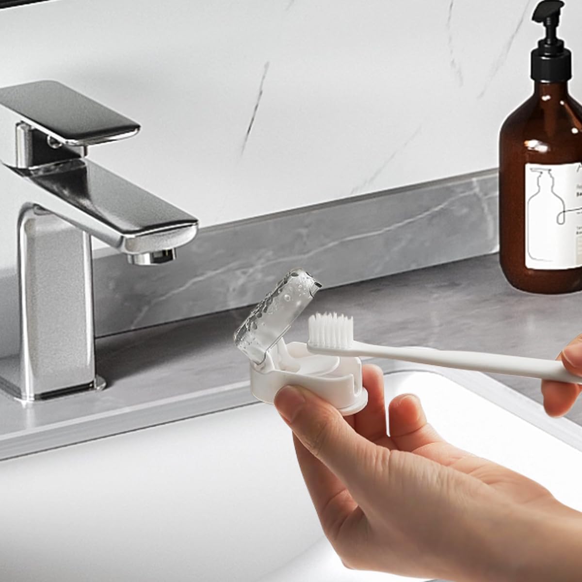 Safe Space-Saving Wall-Mounted Toothbrush Organizer
