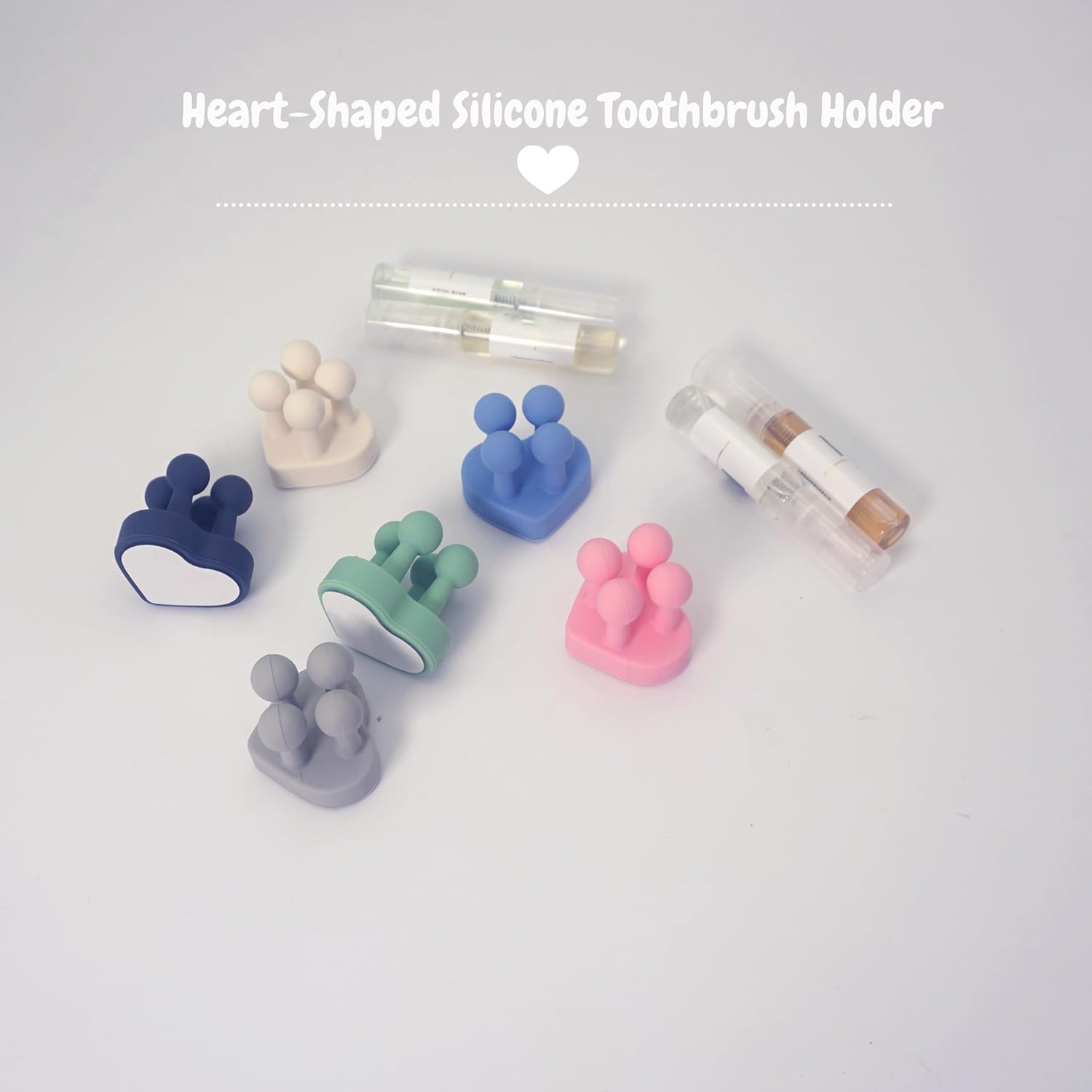Silicone Toothbrush Tool Holder Heart Design