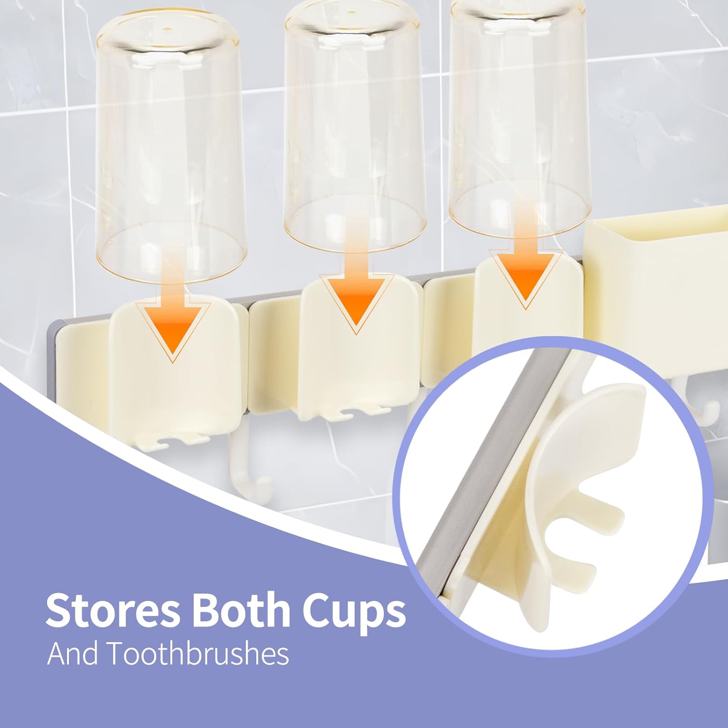 Koulate 3-Slot Wall Mounted Toothbrush Holder