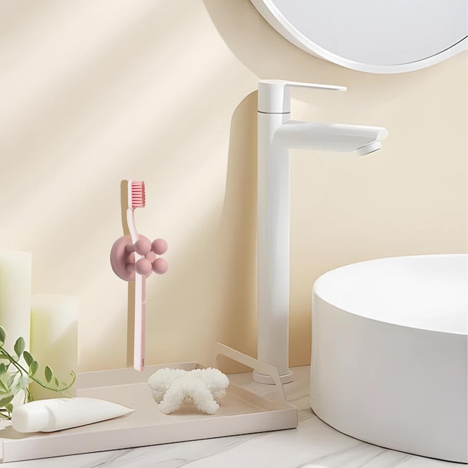 Compact Silicone Toothbrush Holder for Kitchen Bathroom Organization