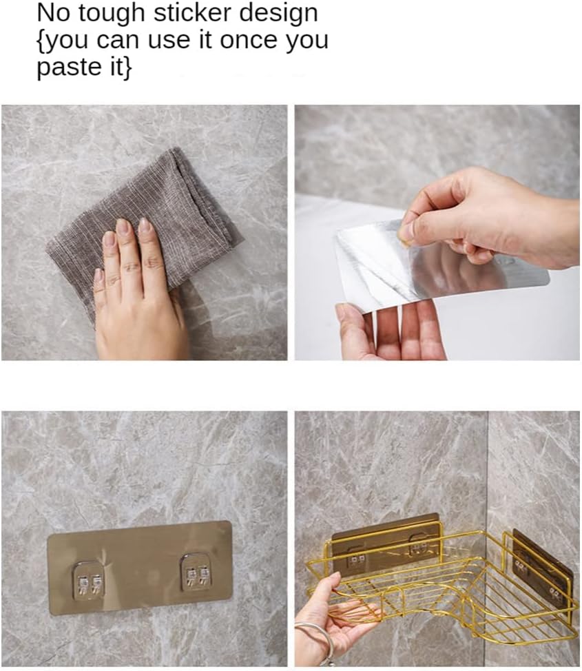 Sturdy Golden Corner Shower Caddy Wall-Mounted Organizer