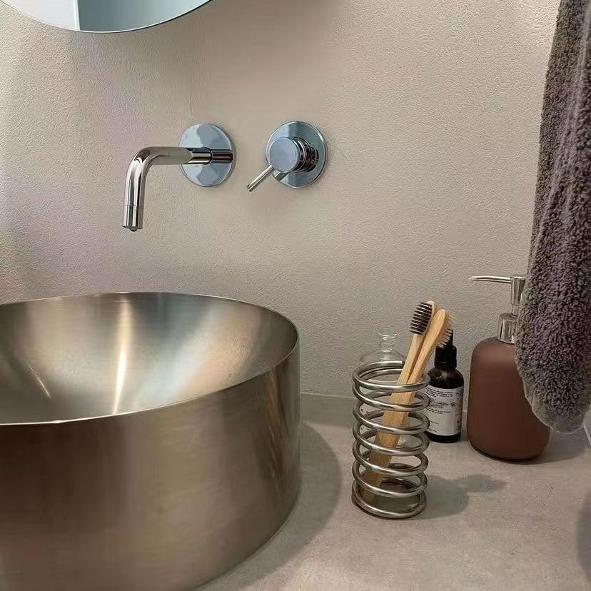 Spring-Shape Stainless Steel Toothbrush Holder