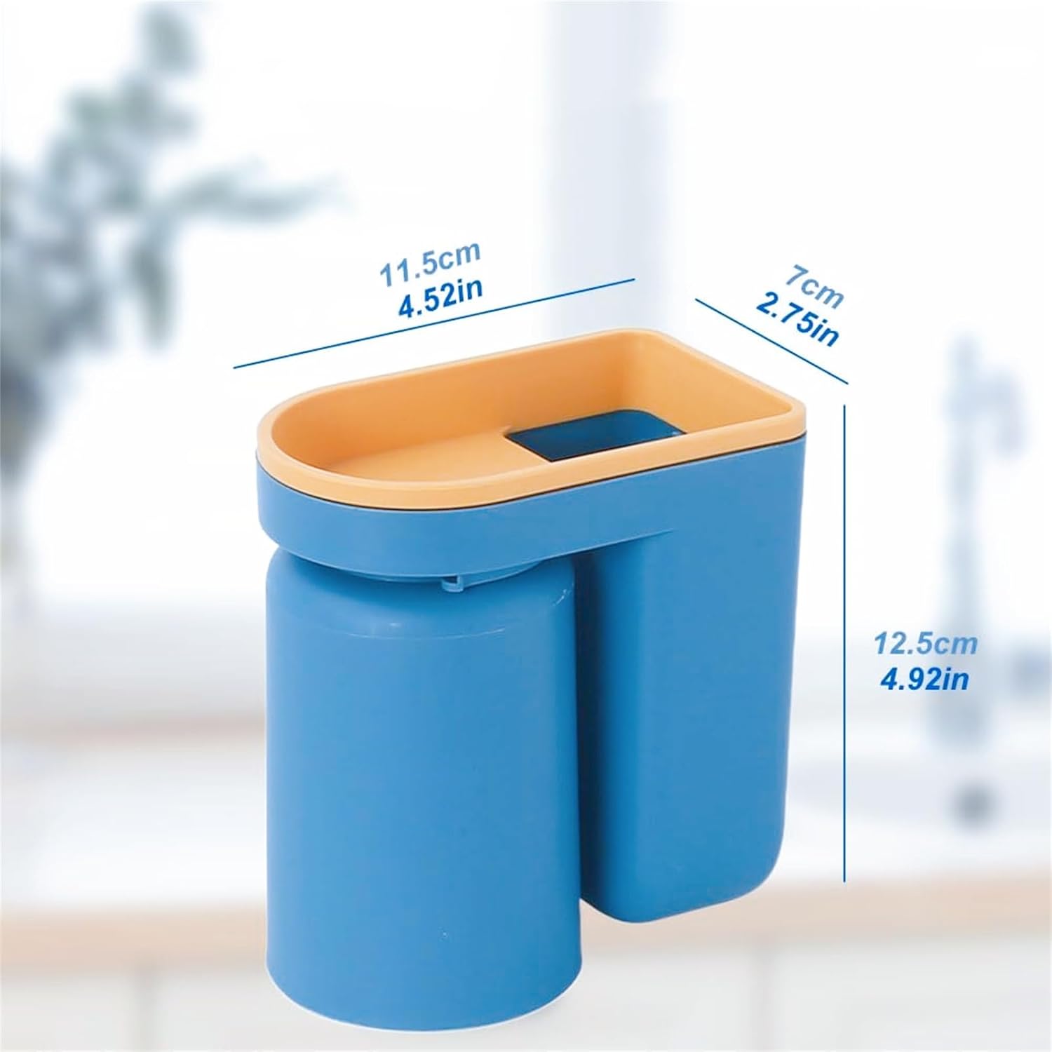 Space Saving 2-in-1 Toothbrush Holder with Cup Orange
