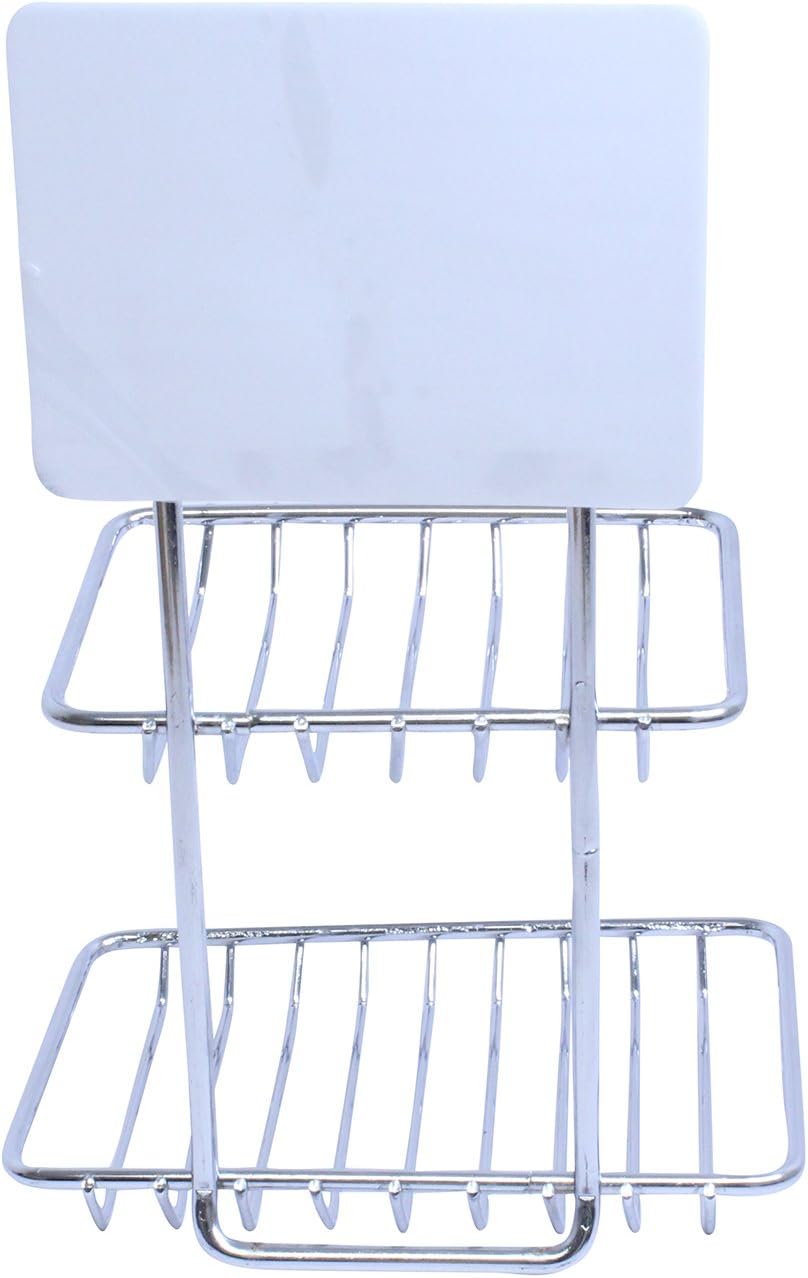 Royal Brands Removable Double Layer Chrome Bathroom Soap Caddy
