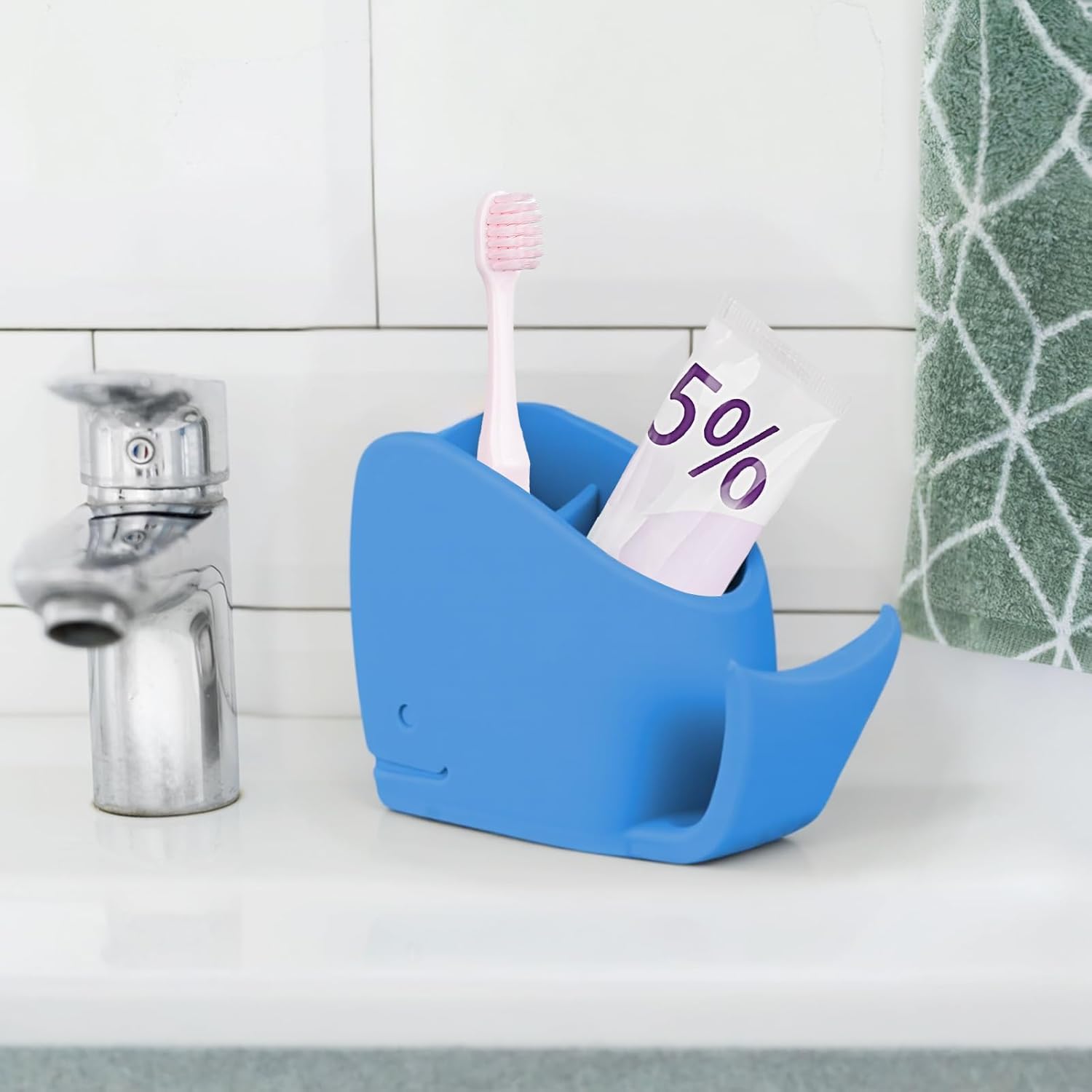Cute Whale Toothbrush Holder for Kids and Adults