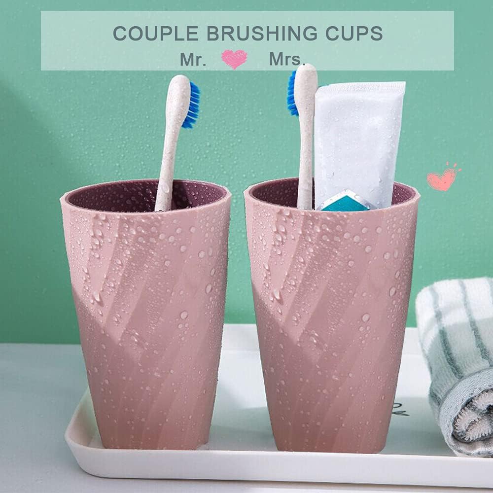 2Pack Durable Toothbrush Cup Bathroom Holder Pink