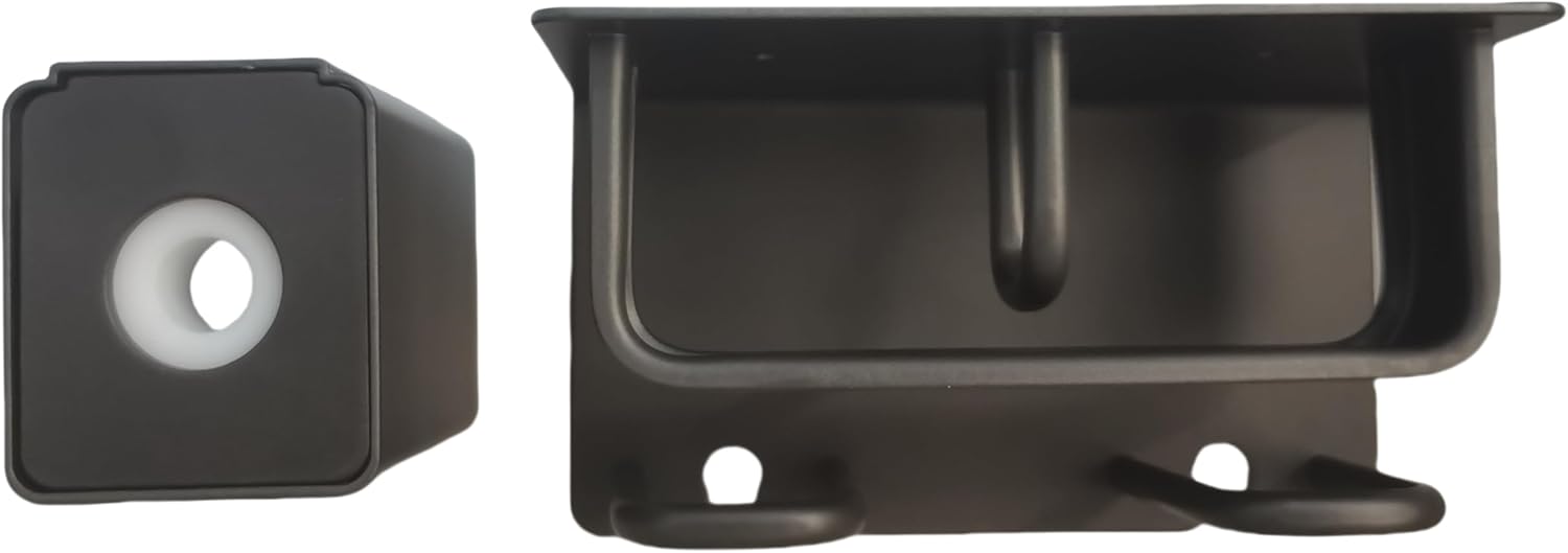 Wall Mounted Holder Set with 2 Cups and Cosmetic Organizer Dark Grey