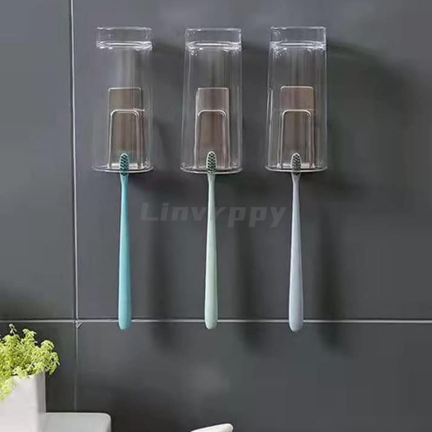 Compact Wall-Mounted Toothbrush Toothpaste Holder