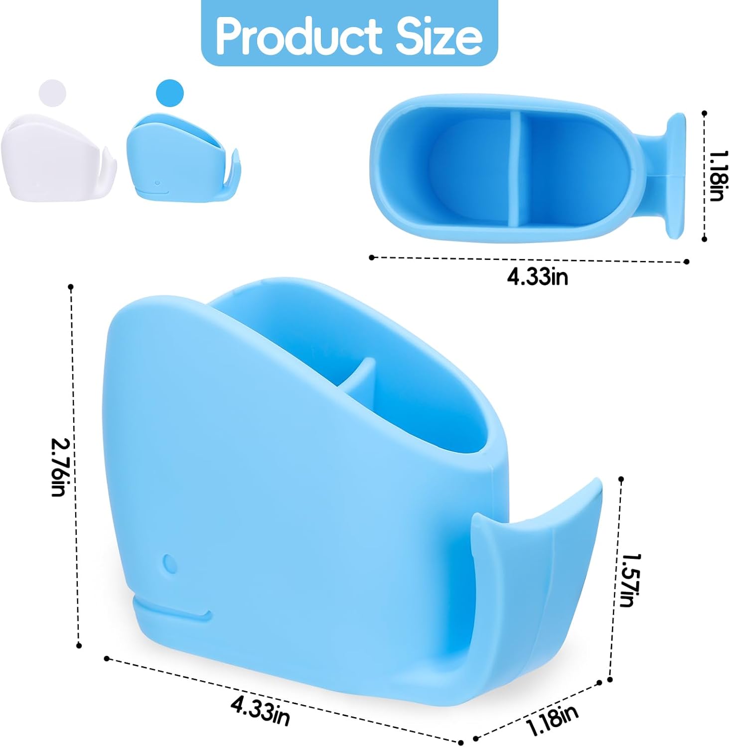2Pcs Cute Kids Whale Toothbrush Holder