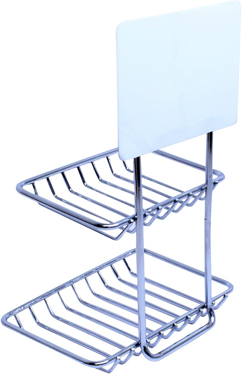 Royal Brands Removable Double Layer Chrome Bathroom Soap Caddy