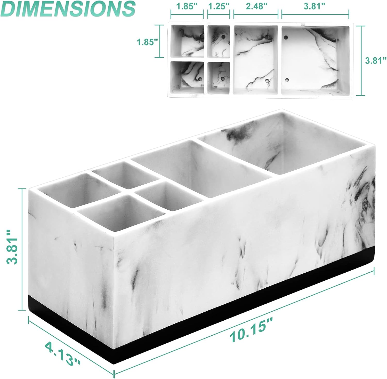 VITVITI 6 Compartment Toothbrush Holder for Bathroom Sink Countertop Organizer
