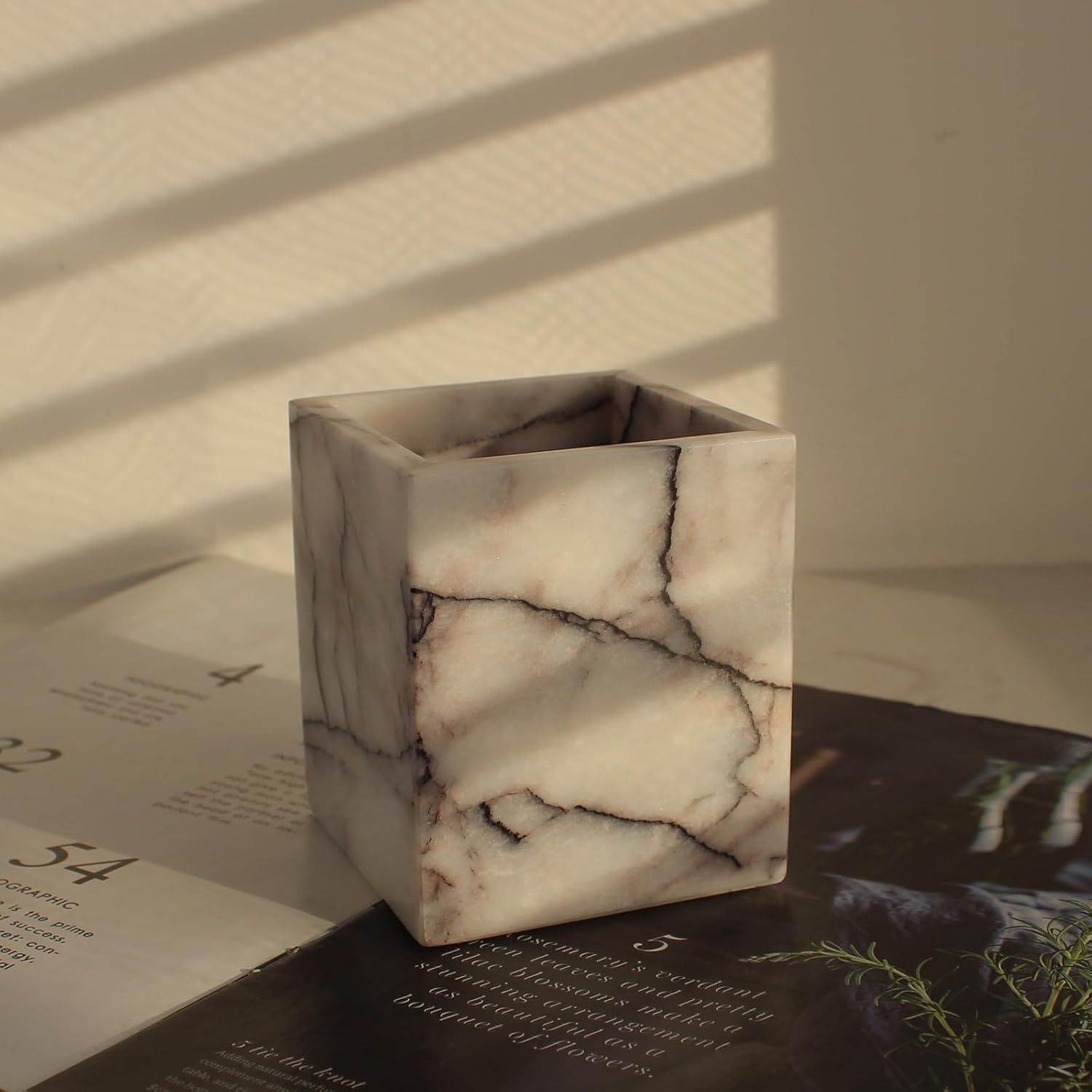 Elegant Natural Marble Toothbrush Holder for Your Bathroom