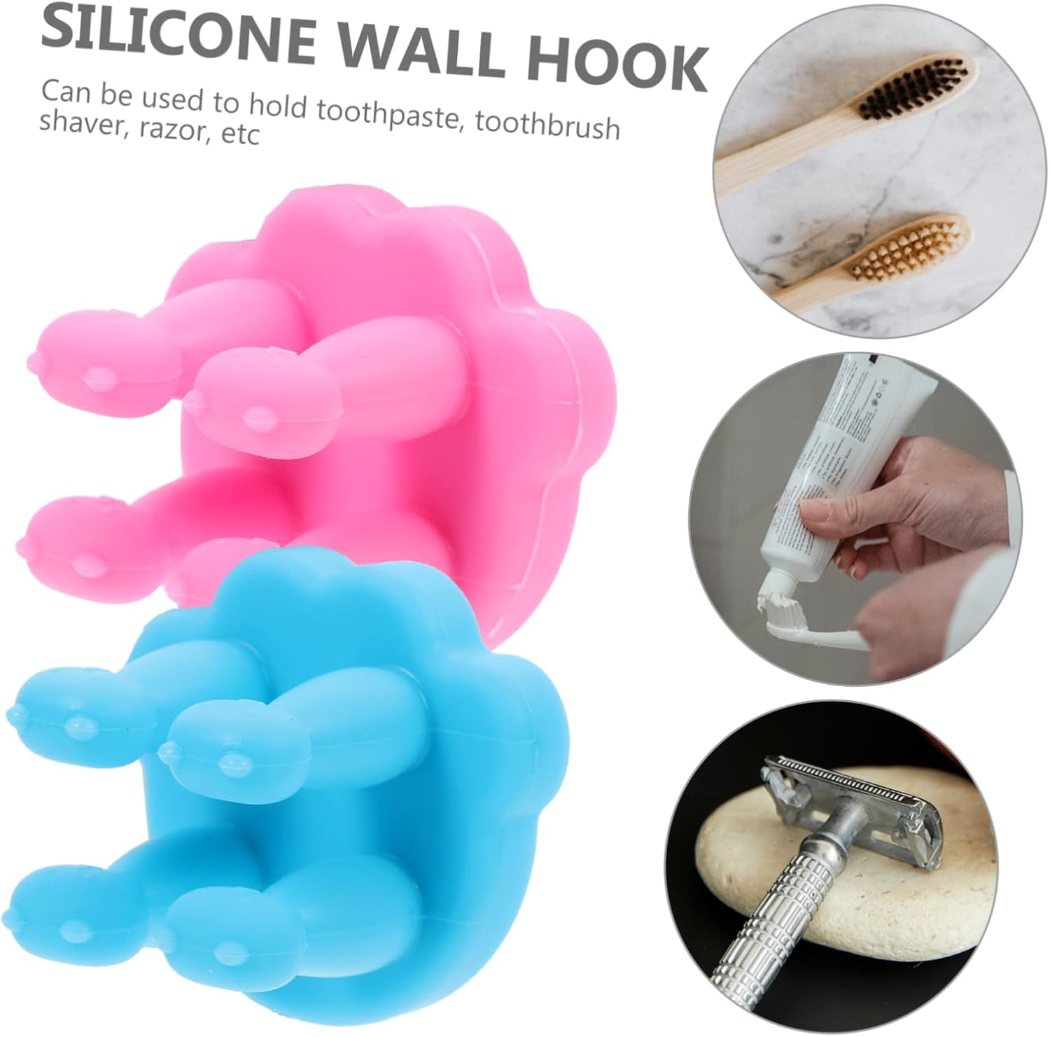2Pcs Silicone Toothbrush Holders