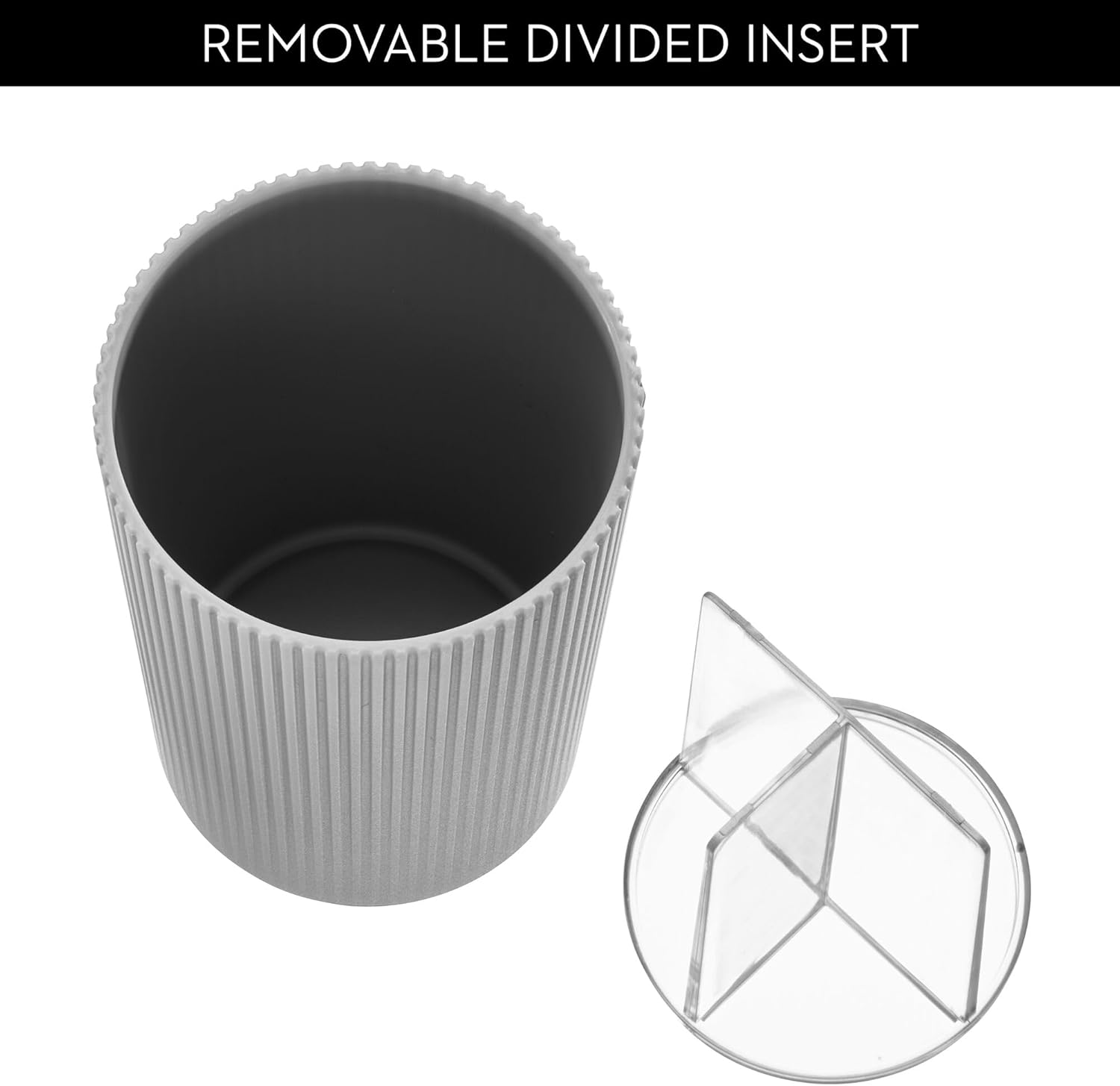 iDesign Removable Divider Toothbrush Holder for Bath