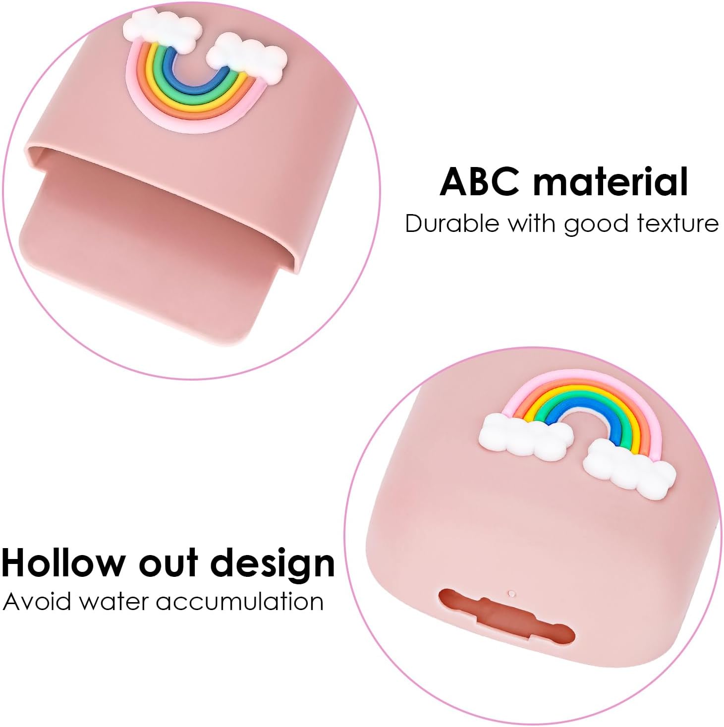 Biiange Self-Adhesive Wall-Mounted Rainbow Toothbrush Stand
