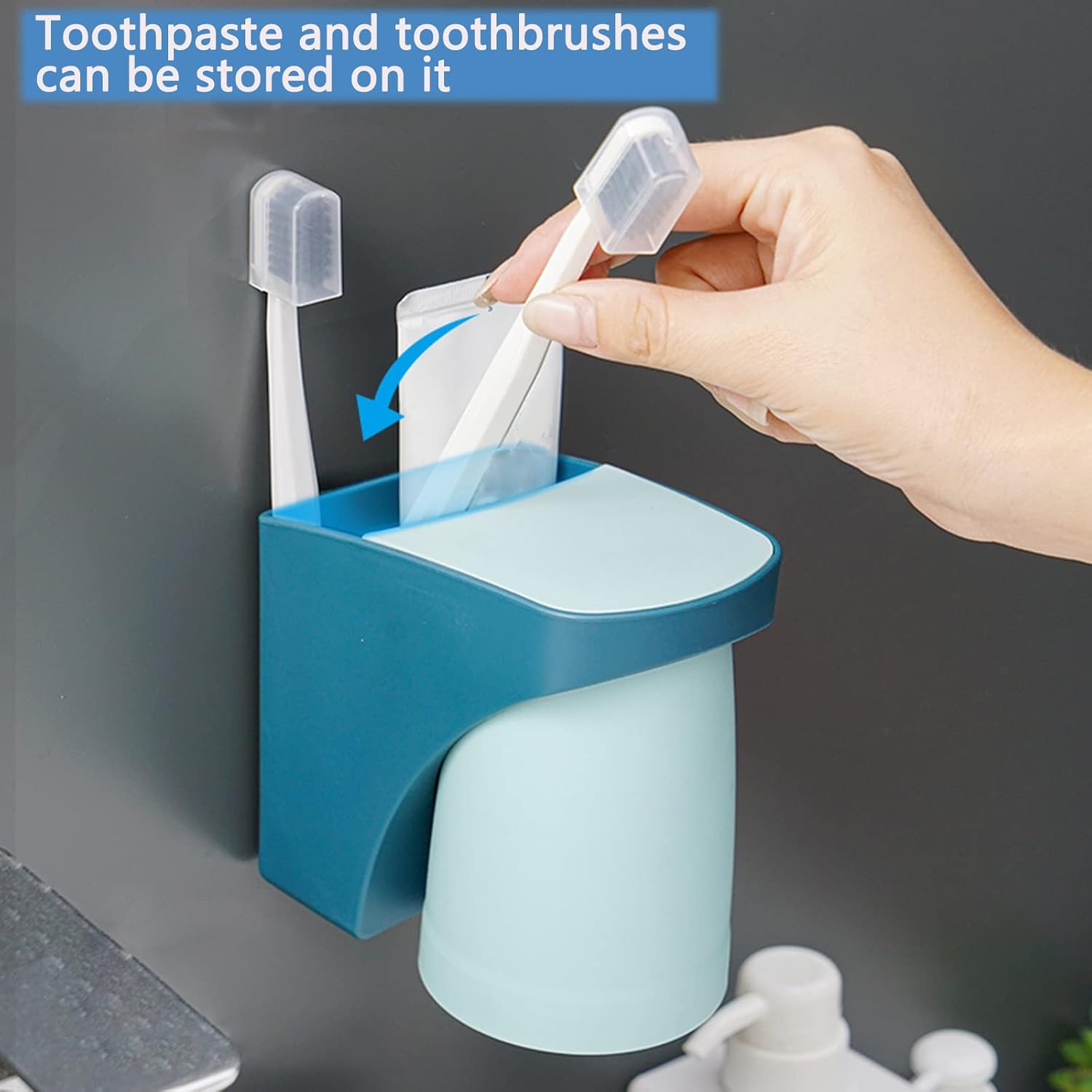 Magnetic Cup Toothbrush Holder compact easy to use drill-free space-saving design