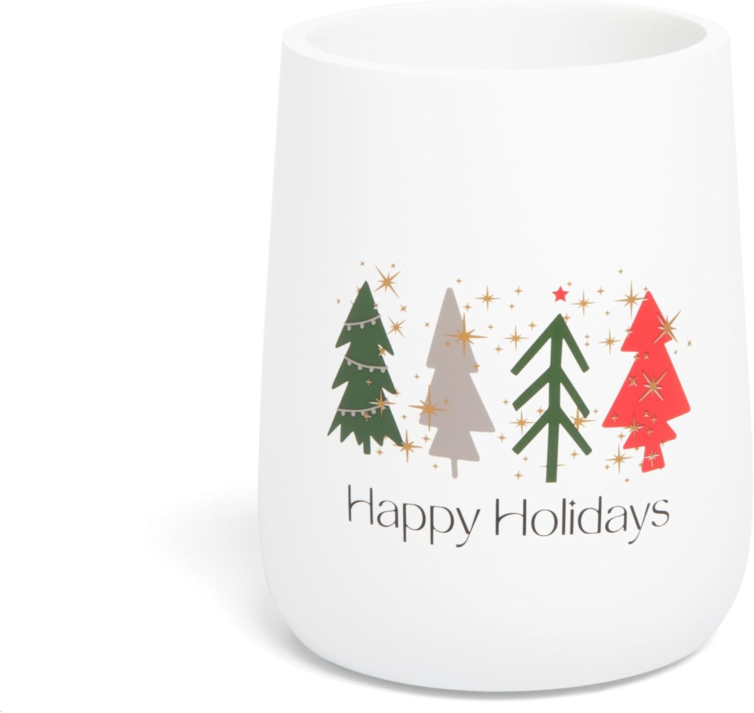 Essentra Home Matte White Christmas Toothbrush Holder