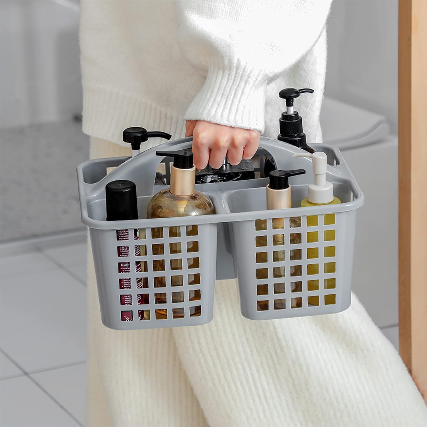 Trackless compact and portable shower organizer