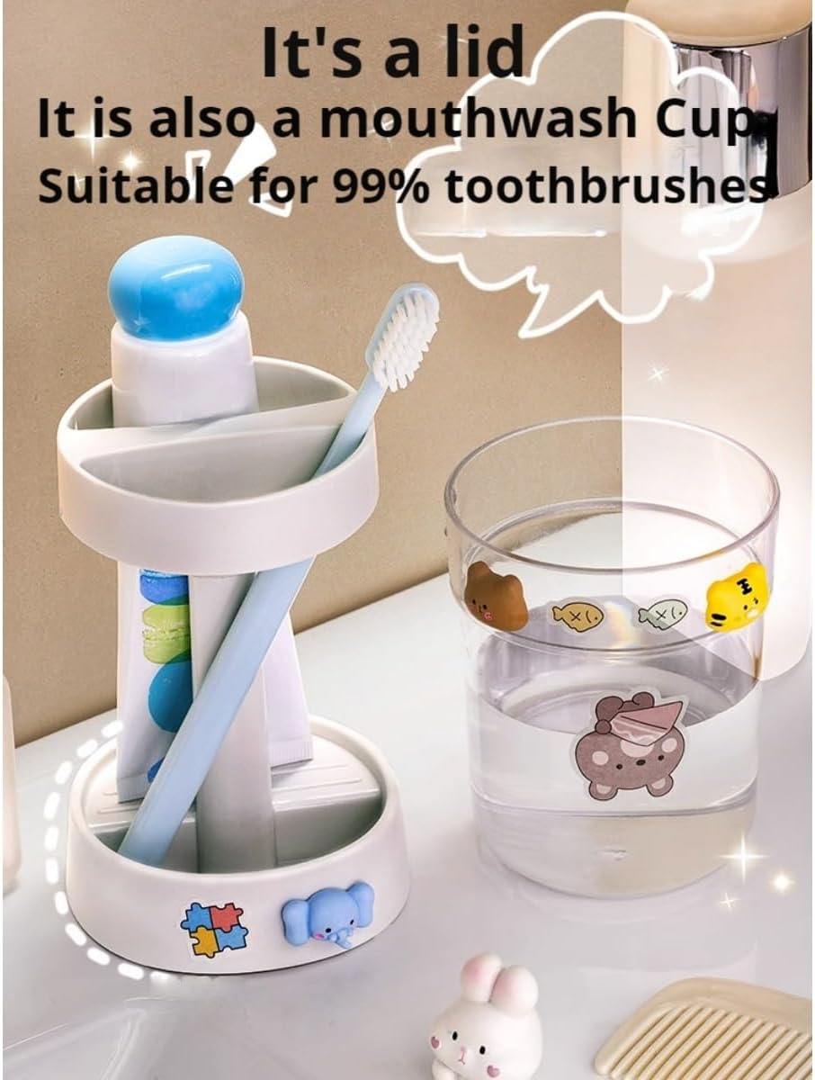 POMN Kids Toothbrush Holder with Cute Design for Kids