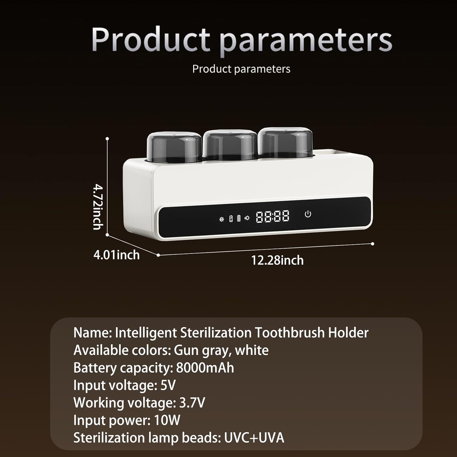 Wekity Rechargeable Toothbrush Holder with 8000mAh Battery