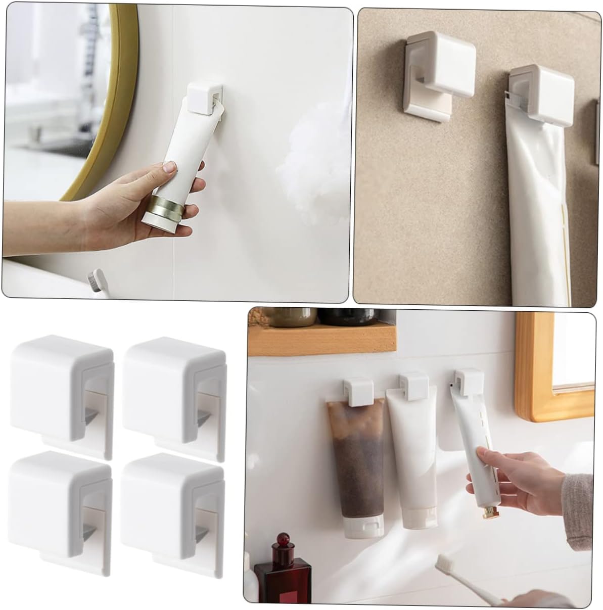 Luxshiny Wall-Mounted Toothpaste Holder Compact Space-Saving