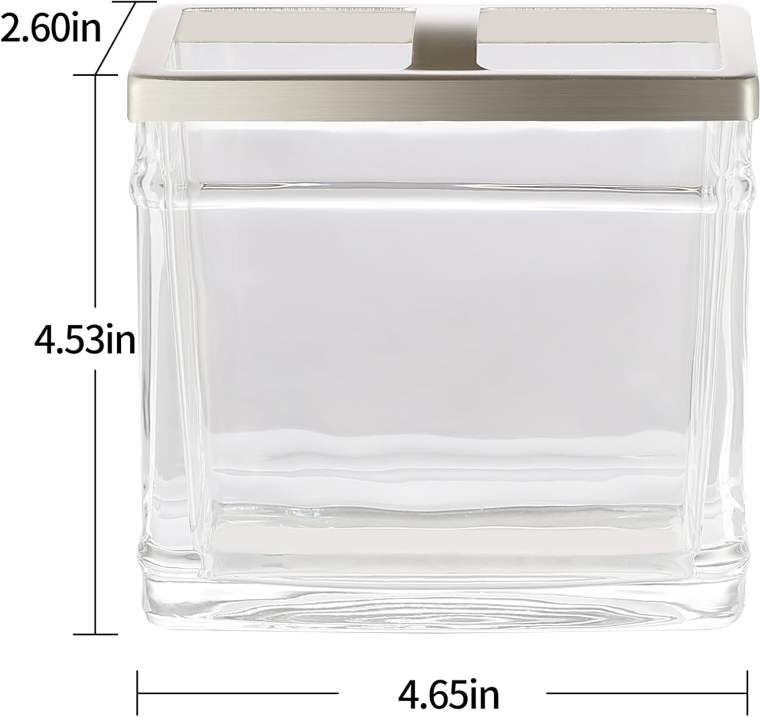 H Halston Heavy Weight Oversized Glass Toothbrush Holder with Marble Design