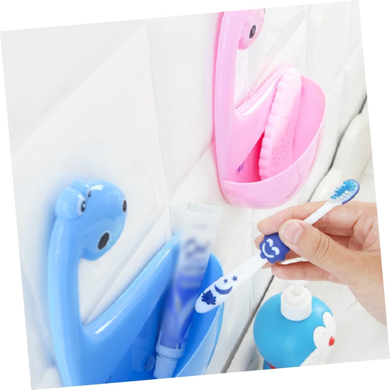 MAGICLULU Dino Suction Cup Toothbrush Toothpaste Holder Set