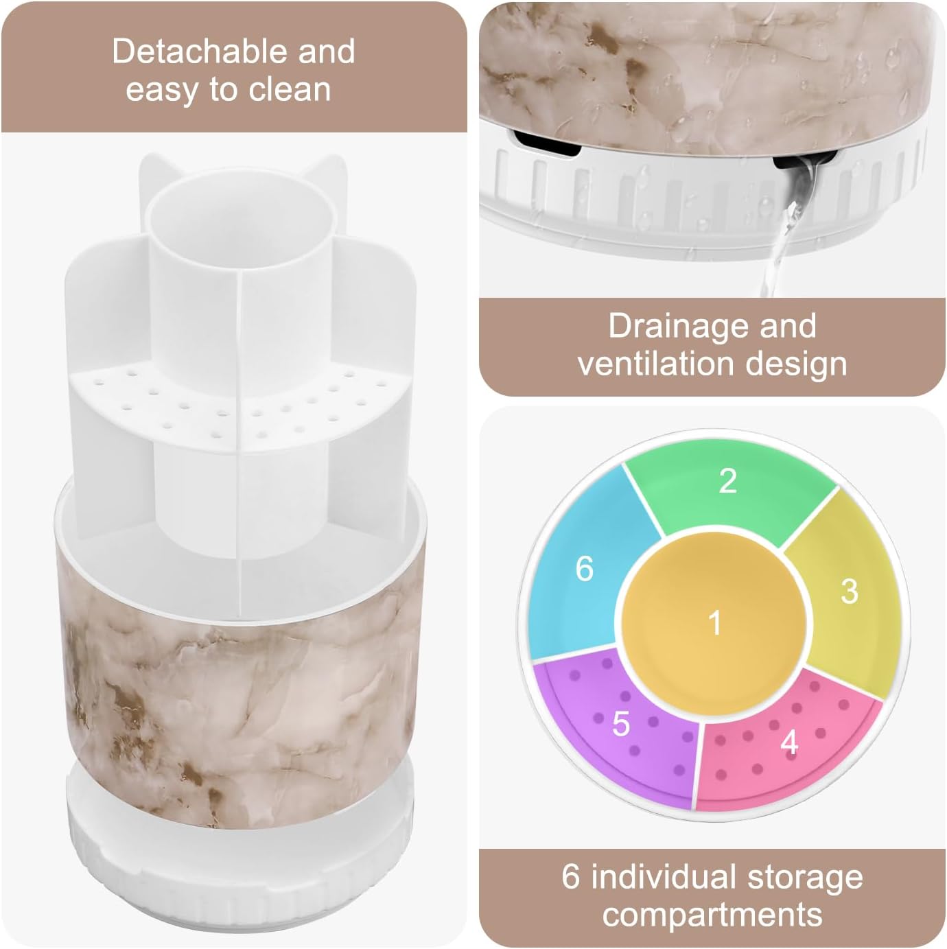 360 Rotating Marble Oral Care Holder