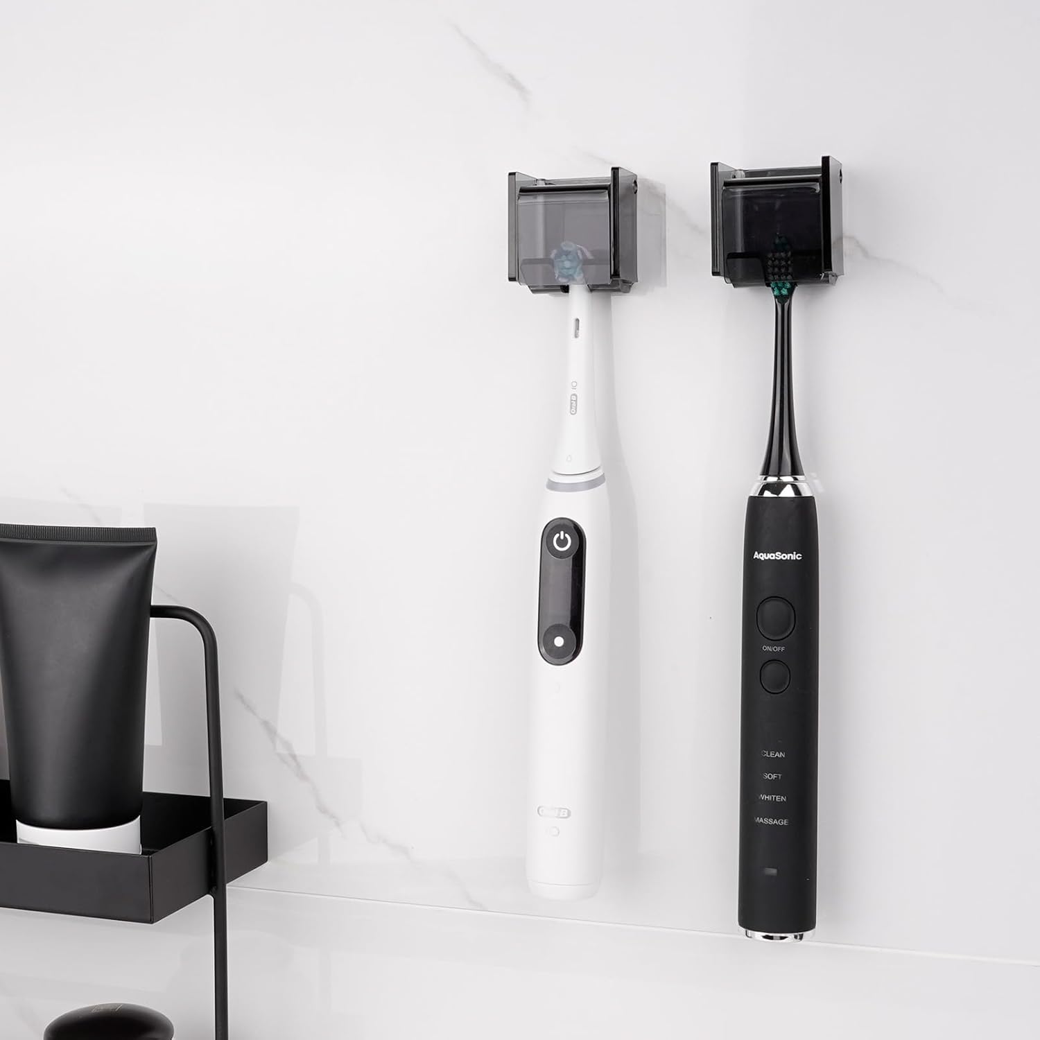 2 Pack Wall Mounted Toothbrush Holder with Cover