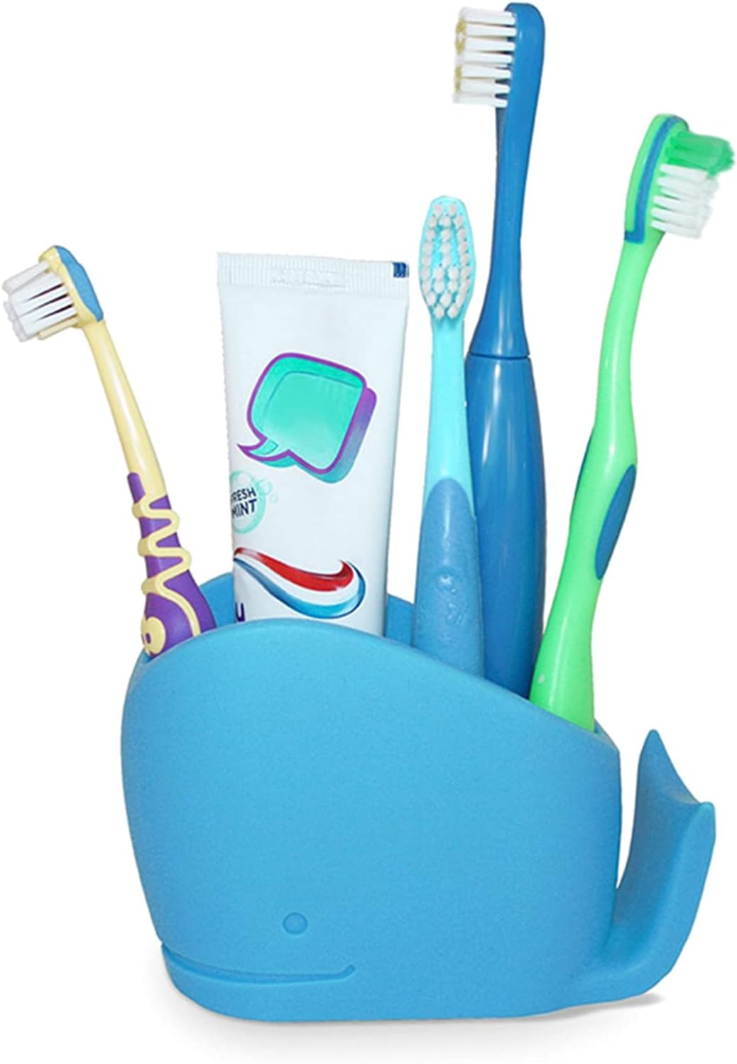 Cute Whale Kids Toothbrush Holder White