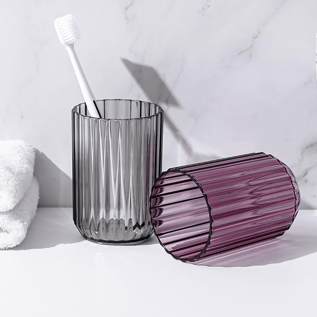2Pack Toothbrush Cup Holder Set with Blue and Pink Tumbler