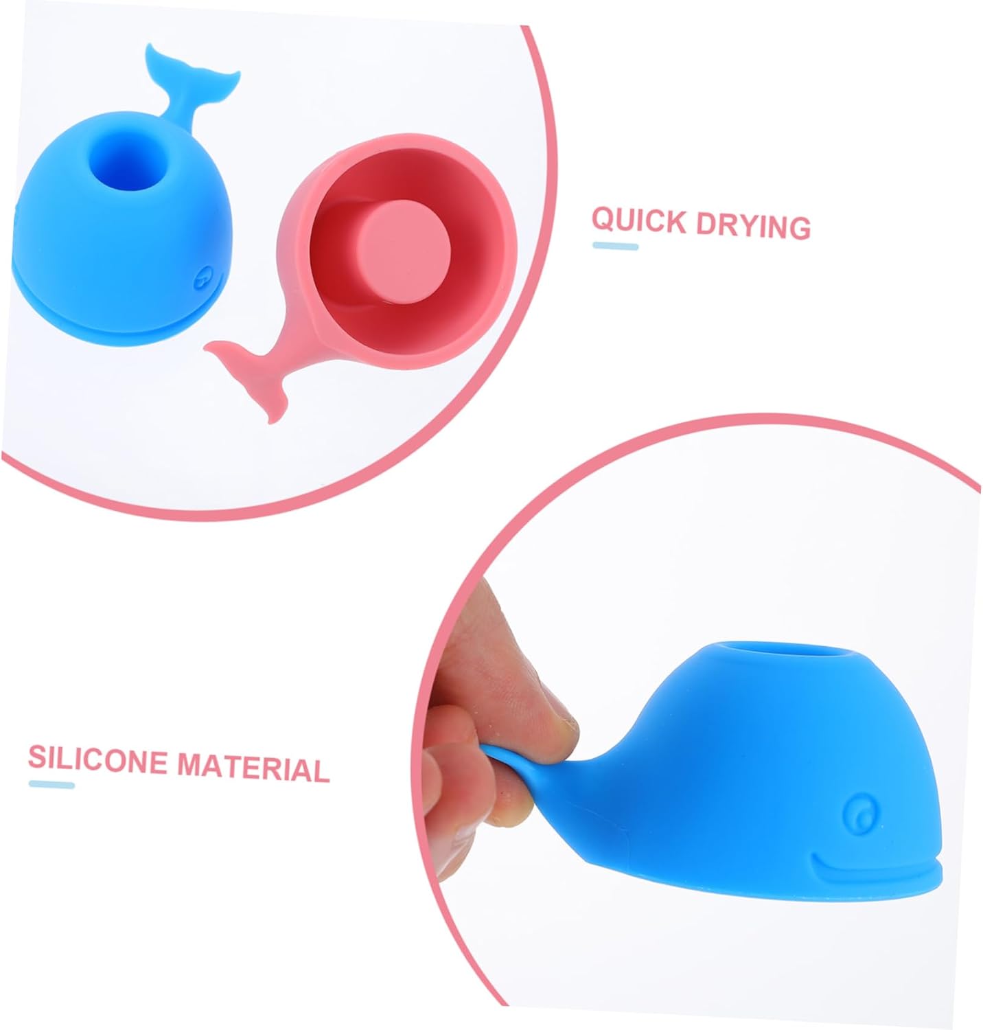 Alipis 2-Piece Blue Toothbrush Holder with Whales