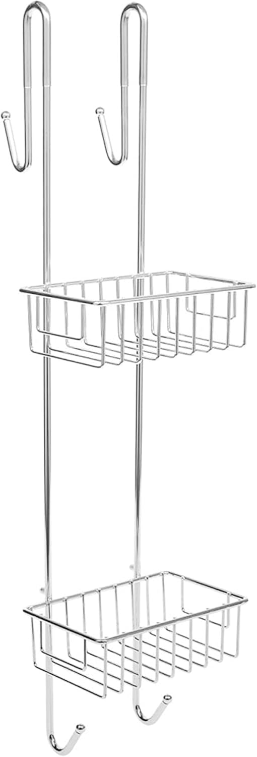 Bamodi 2 Tier Shower Caddy Over Door Chrome Plated