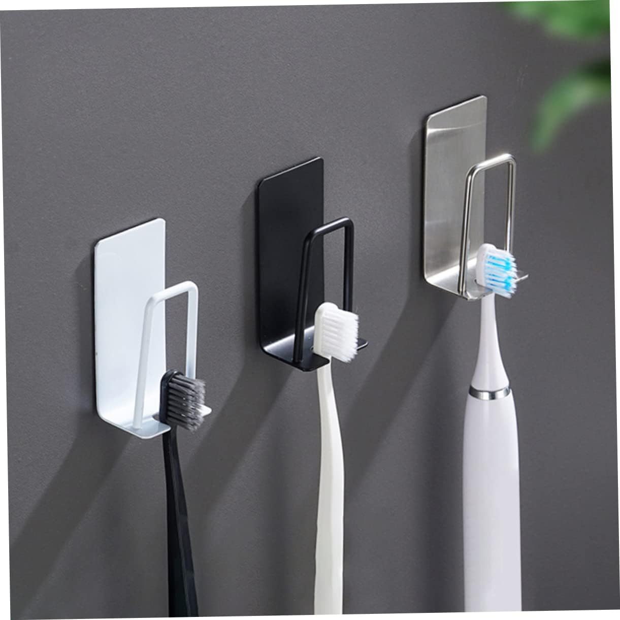 Sturdy Stainless Steel Toothbrush Holders Wall-Mounted Organizer Set for Bathroom
