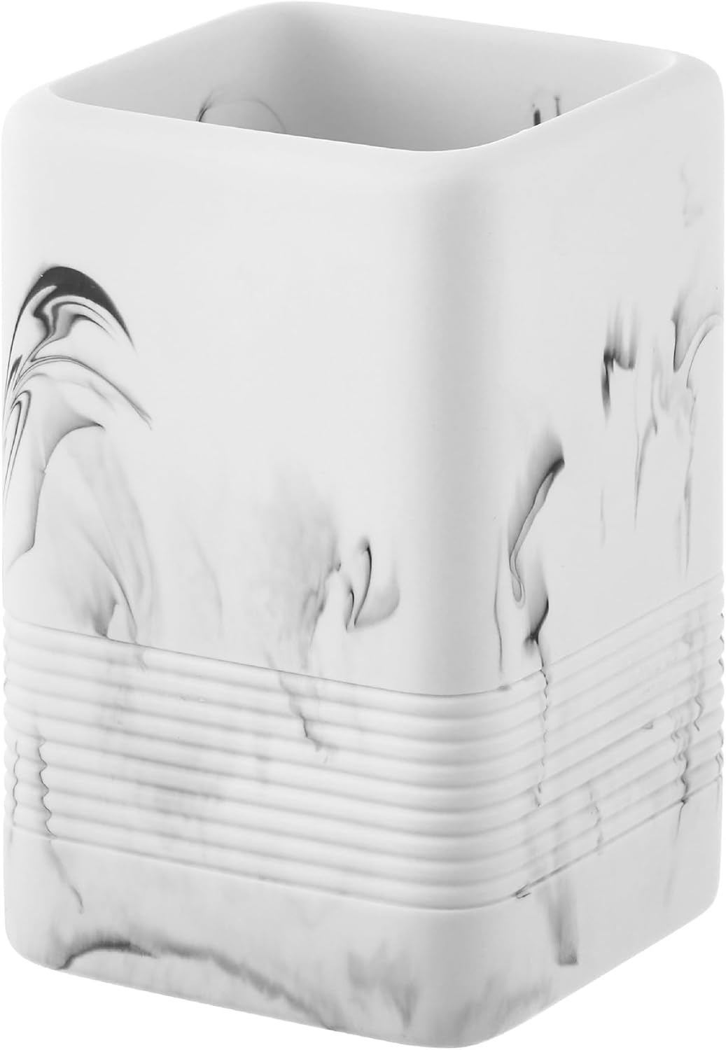 Sturdy Marble-Style Toothbrush Soap Holder Set