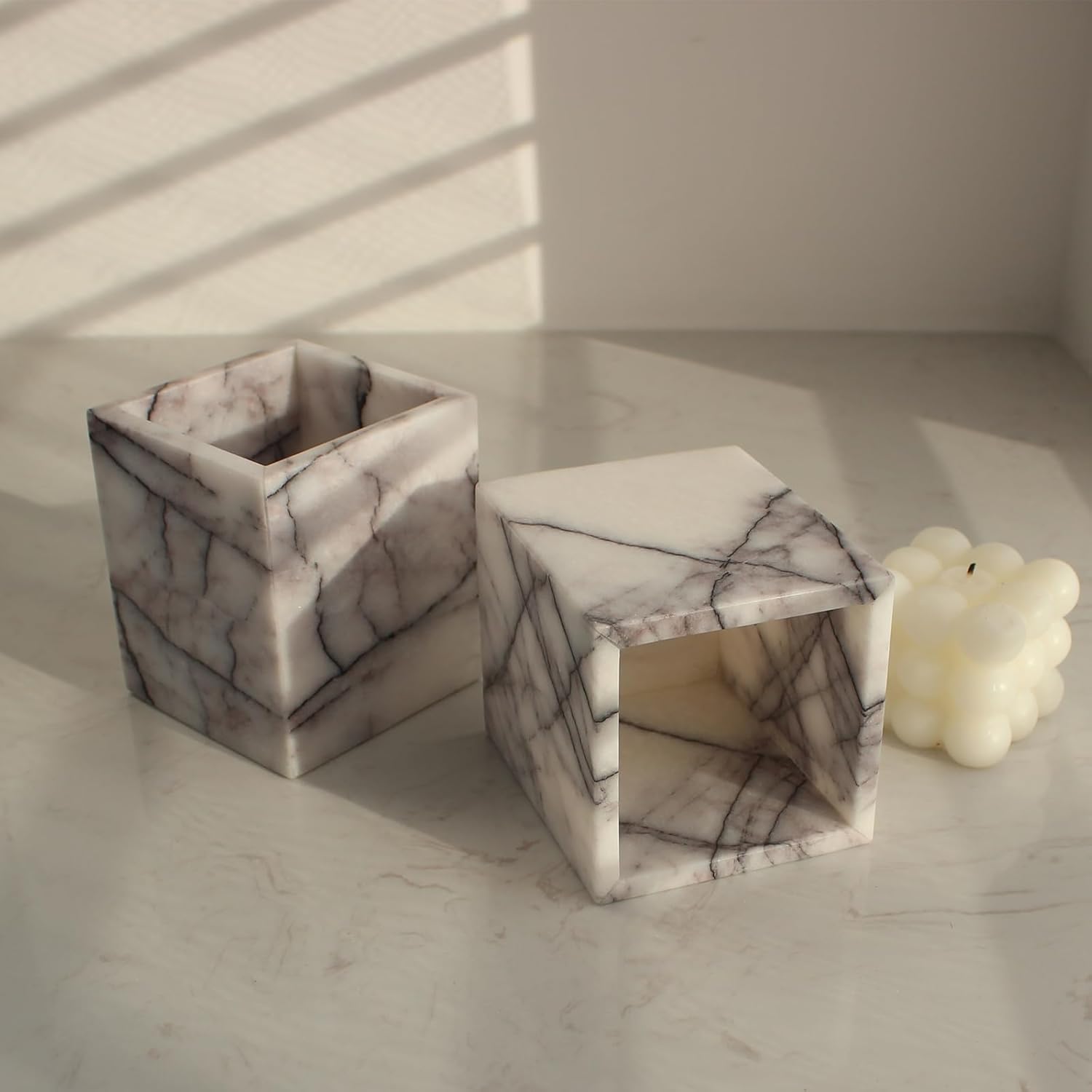 Elegant Natural Marble Toothbrush Holder for Your Bathroom