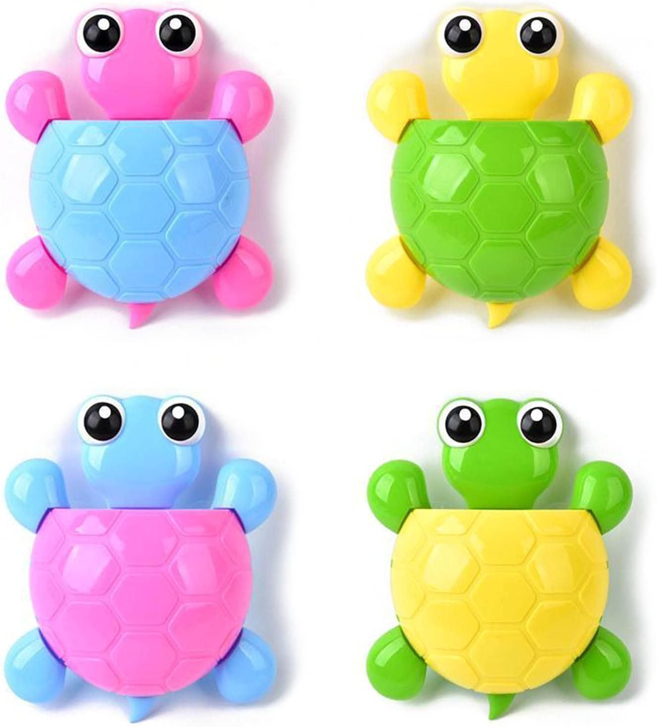 Cute Turtle Toothbrush Holder - Wall-Mounted Suction Cup Design for Elegance