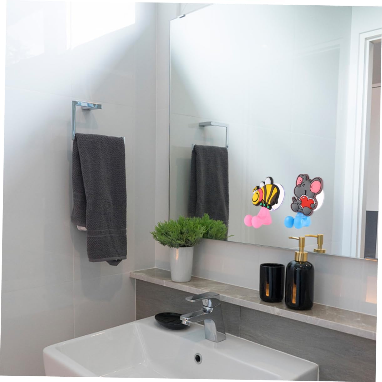 3-Piece Cartoon Suction Toothbrush Holder for Kids in the Bathroom