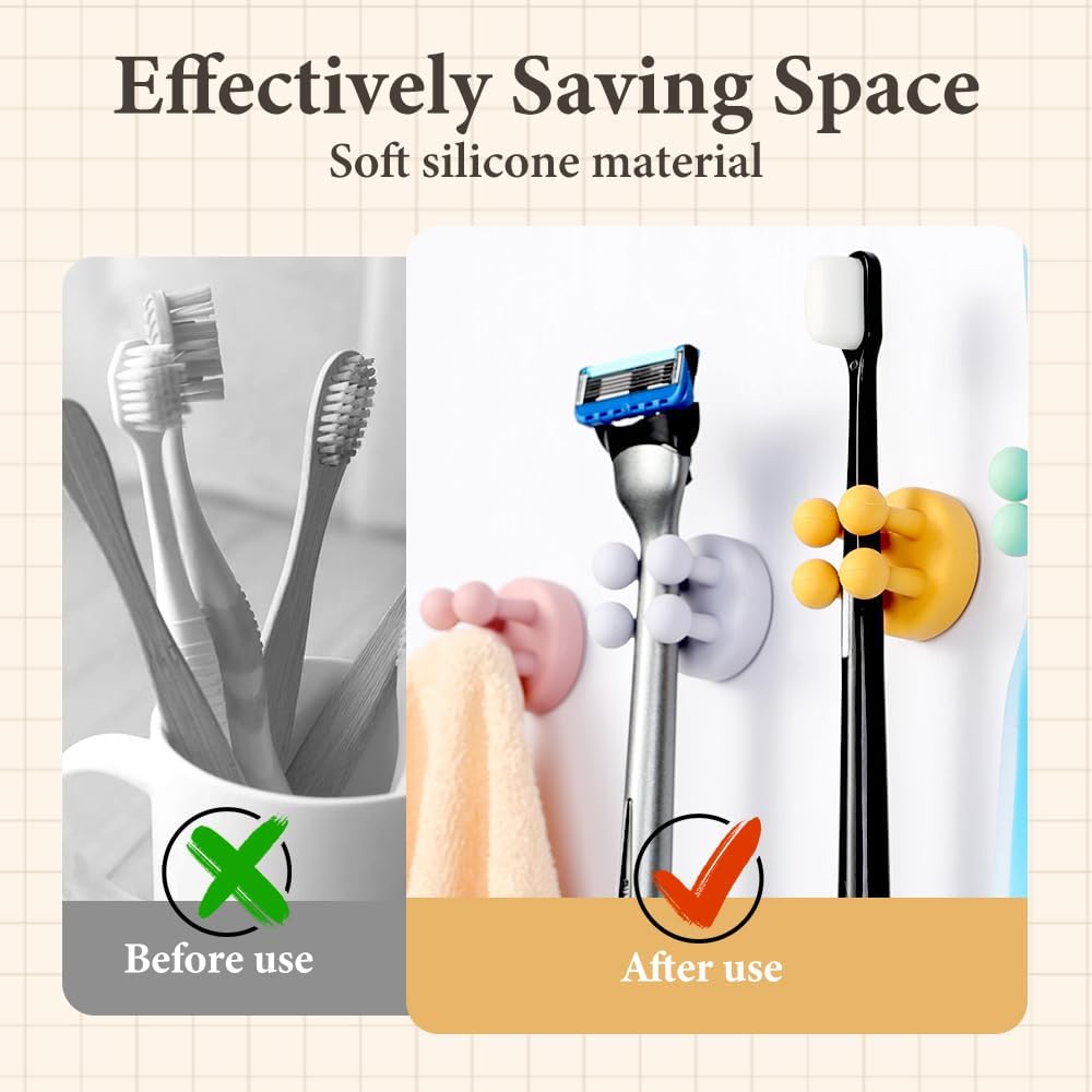 Versatile Silicone Holder for Toothbrush Razor with 2025 New Design