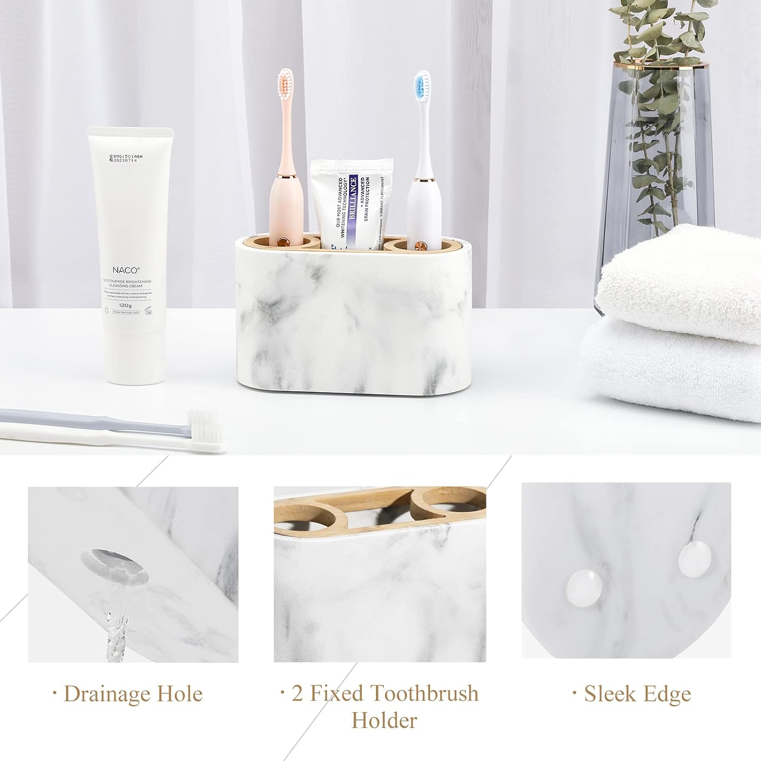 Shinowa Toothbrush Holder with Drainage Hole