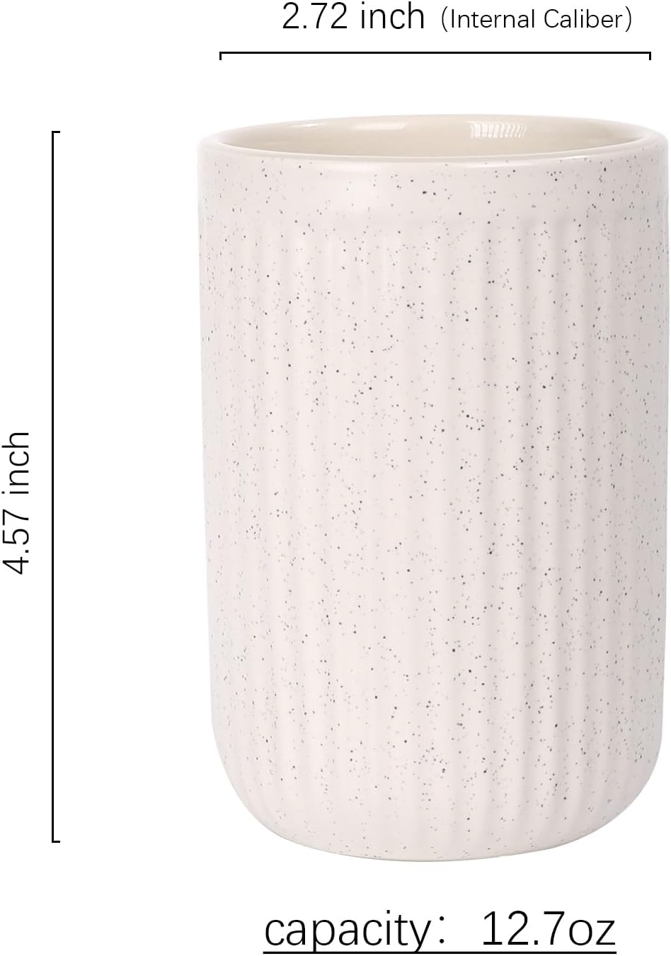 BosilunLife Ceramic Toothbrush Holder - 12oz Beige